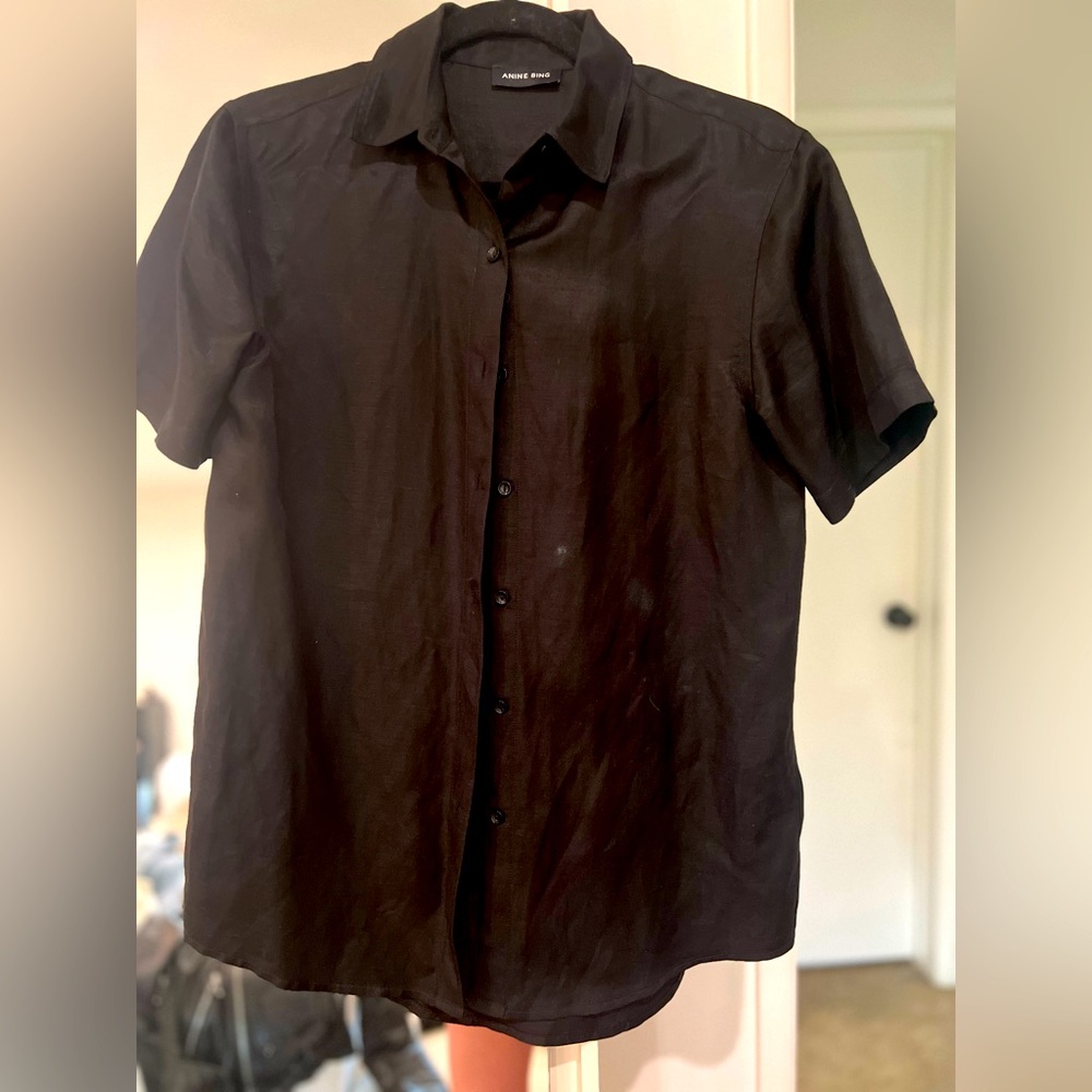 Anine bing short sleeve linen button down